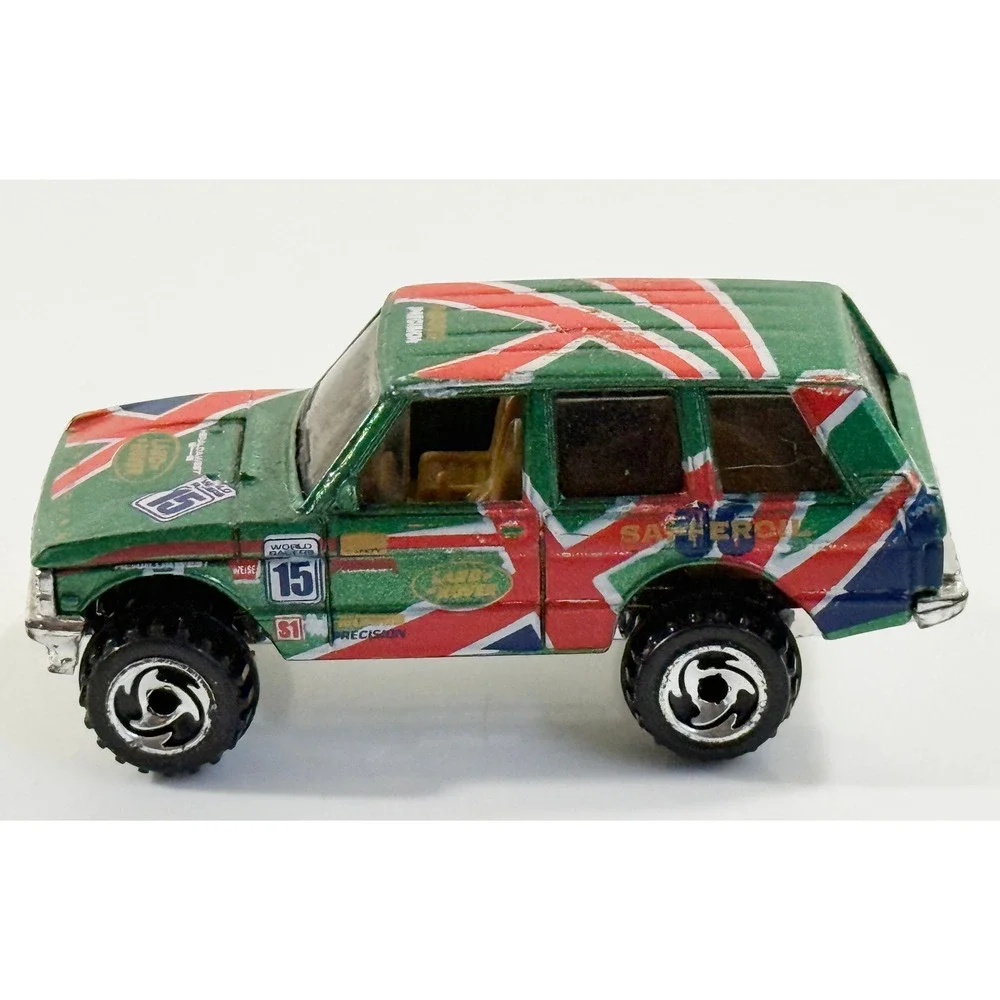 Hot Wheels Range Rover Kids 1/64 Green Union Jack Flag Racing Diecast Car 1989